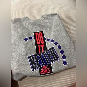 VINTAGE Asics Gray and Purple Sweatshirt